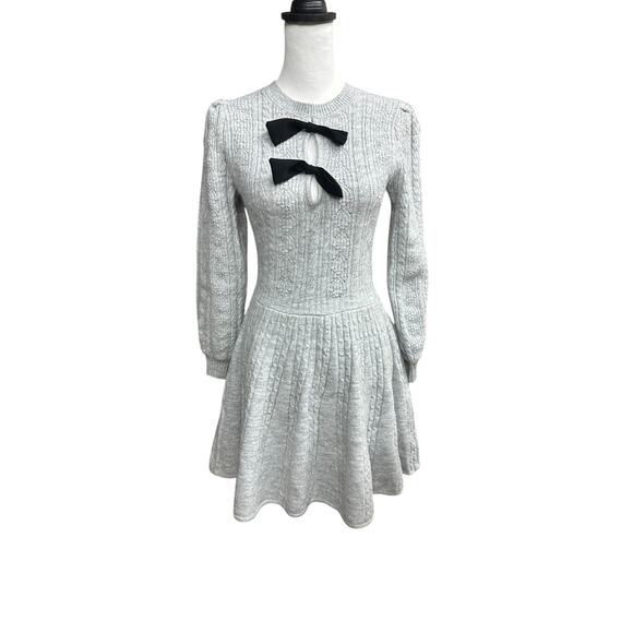 Adelyn Rae Medium Gray Long Sleeve Sweater Dress - Picture 1 of 4